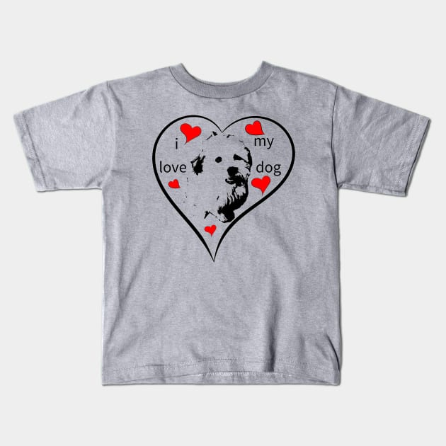 i love my dog, puppy, havanese, bolonka, giftidea Kids T-Shirt by rh_naturestyles